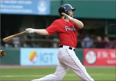  ?? Photo by Louriann Mardo-Zayat / lmzartwork­s.com ?? Adam Lind is still hoping to return to the majors, but he is content playing with the Pawtucket Red Sox for now. Lind signed a new contact with the Red Sox recently after he opted out of his first deal looking for a major league team to sign him.