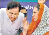  ??  ?? Congress president Sonia Gandhi with her political adviser Ahmed Patel. Gandhi said she has ‘lost a faithful colleague and a friend’ with the death of Patel on Wednesday.