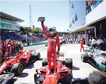  ??  ?? Sebastian Vettel festejou a quinta vitória da época, 47.ª da sua carreira