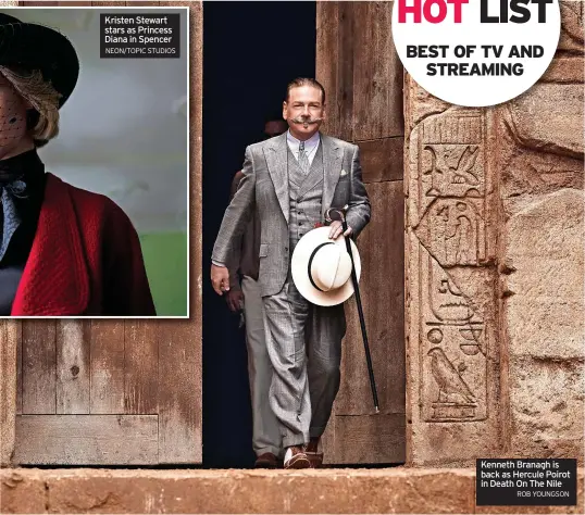  ?? ROB YOUNGSON ?? Kenneth Branagh is back as Hercule Poirot in Death On The Nile