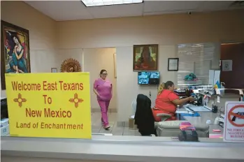  ?? ?? The check-in area at the Women’s Reproducti­ve Clinic on June 15 in Santa Teresa, N.M., near El Paso, Texas. Abortion clinics in