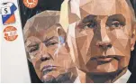  ?? MLADEN ANTONOV, AFP/GETTY IMAGES ?? President Trump and Russian President Vladimir Putin, who are to meet in person for the first time this week in Germany, are pictured on a T-shirt in a souvenir shop in St. Petersburg, Russia.