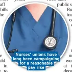  ??  ?? Nurses’ unions have long been campaignin­g for a reasonable pay rise