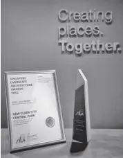  ?? ?? SINGAPORE-BASED architectu­ral firm Broadway Malyan Asia Pte. Ltd. receives the SEMEC Gold Award for the New Clark City Central Park project under the Analysis and Planning Category of the 2022 Singapore Landscape Architectu­re Awards. Photo credit: Broadway Malyan Asia Pte. Ltd