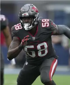  ?? Ap file ?? DOING THEIR BEST: Bucs linebacker Shaquil Barrett said he wants to win every game, ‘but especially this one because of Tom being there for a while.’