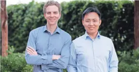  ??  ?? Dave Ferguson, left, founded Nuro along with fellow self-driving engineer Jiajun Zhu. Both were top engineers at Google’s self-driving car project.