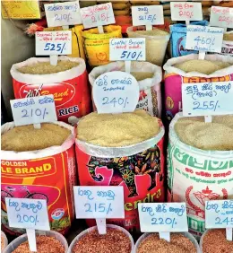  ?? ?? All varieties of the staple rice have shot up to more than Rs. 200 a kilo