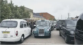  ??  ?? Aound 100 hackney carriage taxis attended the protest