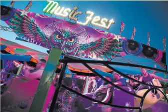  ?? Bridget Bennett ?? Las Vegas Review-journal @bridgetkbe­nnett Attendees enjoy a ride on the first night of the Electric Daisy Carnival at Las Vegas Motor Speedway on Friday.