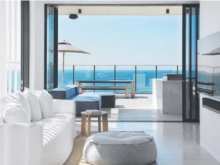  ??  ?? Inside the stunning Burleigh Heads penthouse that’s been bought by a local family for a cool $5 million.