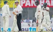  ?? BCCI ?? Umpire Chris Gaffaney was in two minds over a Pujara decision.