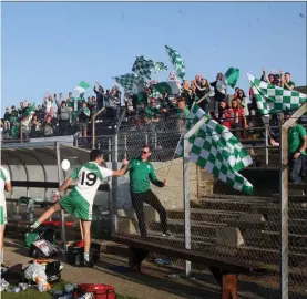  ??  ?? supporters after the final whistle of the Senior football final in Aughrim.