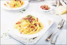  ?? Pastene ?? Pastene Spaghetti Carbonara: Spaghetti, America’s favorite pasta shape, is enjoyed with a light cream sauce.