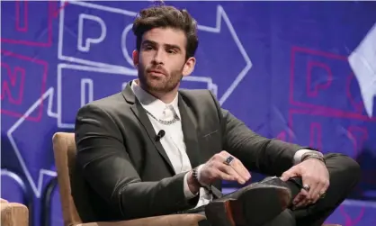  ??  ?? Hasan Piker speaking at Politicon in Los Angeles, US in 2018. Photograph: Phillip Faraone/Getty Images for Politicon