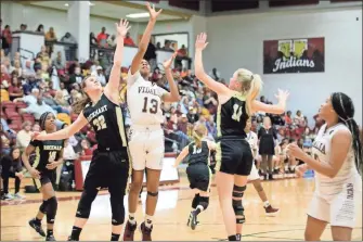  ?? Contribute­d by Shelly Culver ?? The Rockmart Lady Jackets were able to fight on against Vidalia on the road an took away a 62-57 win to advance to th e Final Four over the weekend.