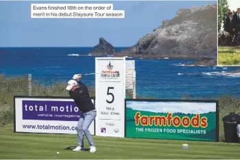  ??  ?? Evans finished 18th on the order of merit in his debut Staysure Tour season