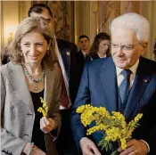  ?? ANSA ?? Festa della donna al Quirinale. insieme alla figlia LauraIl presidente della Repubblica Sergio Mattarella