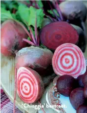  ??  ?? ‘Chioggia’ beetroot.