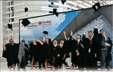  ??  ?? The graduates during University of Reading Malaysia’s inaugural graduation ceremony, which was held at the Educity Iskandar Malaysia campus last week.