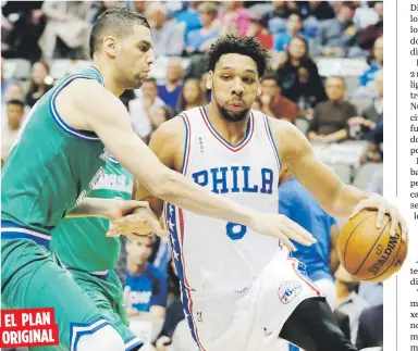  ?? AP / Archivo ?? Jahlil Okafor, en esta foto en uniforme de los 76ers de Filadelfia, fue el primer refuerzo anunciado por los Capitanes y Jonah Bolden un importado contratado para cubrir su plaza en lo que terminaba su temporada en China. EL PLAN ORIGINAL