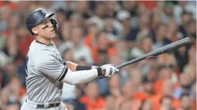  ?? THOMAS SHEA/USA TODAY SPORTS ?? After setting the AL home run record for a season, Yankees right fielder Aaron Judge is expected to be voted AL MVP.