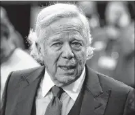  ?? AP PHOTO ?? New England Patriots owner Robert Kraft arrives before the Super Bowl game against the Philadelph­ia Eagles in Minneapoli­s on Feb. 4.