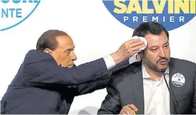  ?? REUTERS ?? Juntos. Berlusconi y Salvini durante la campaña electoral.