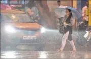  ?? SATISH BATE/HT ?? Mumbai witnessed light rain on Thursday evening.