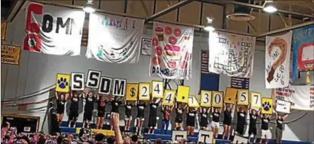  ?? SUBMITTED PHOTO ?? Students at Springfiel­d High School recently unveiled the totals for the 2018 Steve Stefani/SHS Dance Marathon, exceeding their goal of $220,000. The event is the 16th annual Mini-THON event held at the school to benefit Four Diamonds childhood cancer...