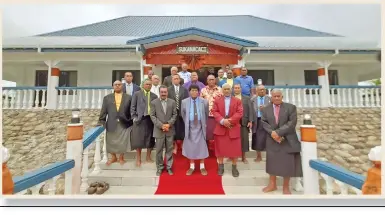  ?? Photo: Mereleki Nai ?? Tui Vitogo, Ratu Wiliame Sovasova (front row, middle) with various church leaders at the new Chiefly House at Vitogo Village in Lautoka.