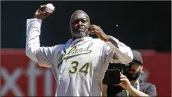  ?? AP 2019 ?? Former Athletics starting pitcher Dave Stewart learned from Bob Gibson not to reveal any frustratio­n on the field, and he applies that to his work now.