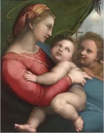  ??  ?? 1. Madonna della Tenda, 1513/14, Raphael (Raffaello Sanzio; 1483–1520), oil on poplar, 65.7 × 51.3cm. Alte Pinakothek, Munich