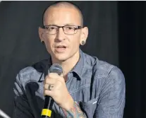  ?? PHOTO: REUTERS ?? Chester Bennington answers a question after his band Linkin Park was inducted into Guitar Centre’s Rock Walk in Los Angeles, California in 2014.