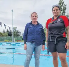  ?? ?? Taupō District Council lifeguard operations team lead Suzanne Watson (left) and lifeguard Rahiri Waerea-Hohaia.