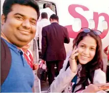  ??  ?? ON THE GO: Lavanya Tripathi (right) with one of her managers Seetharam