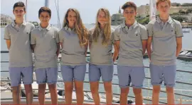  ??  ?? Alexander Bartoli, Nick Bonello Ghio, Megan Ferry, Emily Gregory, Harry Parnis England & Kane Seychell