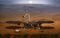  ?? (Image de synthèse Nasa) ?? InSight devrait mettre un peu plus de six mois pour parcourir les  millions de kilomètres nous séparant de la planète rouge.