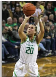  ?? (AP/Collin Andrew) ?? Oregon’s Sabrina Ionescu, the first player in college history to have 2,000 points, 1,000 rebounds and 1,000 assists, was a unanimous selection to The Associated Press women’s basketball All-America team Thursday.