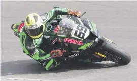  ??  ?? LOCAL HERO. Capetonian David McFadden (Stunt SA Kawasaki ZX10R) took the second SuperGP victory.