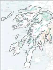  ?? ?? The map with the recommende­d changes – South Lochaber looks set to become part of Argyll and Bute.