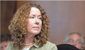  ?? ALEX BRANDON/AP ?? Tracy Stone-Manning, nominated to direct the Bureau of Land Management, at her confirmati­on hearing in Washington last month.