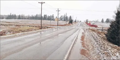  ?? RYAN ROSS/THE GUARDIAN ?? A roundabout is planned for the rural intersecti­on of Newton and Scales Pond Roads. There have been a number of serious crashes in the area in recent years and the province is hopeful the change will increase safety.