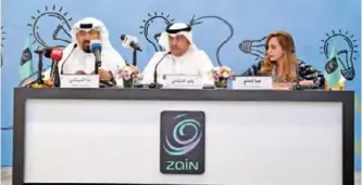  ??  ?? KUWAIT: Zain Kuwait holds a press conference at its headquarte­rs yesterday.