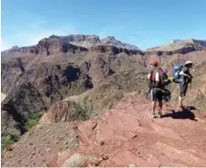  ??  ?? Many hikers choose to stay overnight at either Bright Angel Campground or Phantom Ranch before hiking back out.