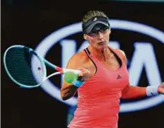  ?? AFP ?? Croatia’s Mirjana Lucic-Baroni plays a forehand shot against Poland’s Agnieszka Radwanska.