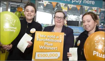  ??  ?? Suzanne Madkour, manager Patricia Murphy and Jamie Buckley at Ballinaboo­la Service Station.