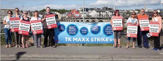  ??  ?? TK Maxx workers on strike on Saturday.