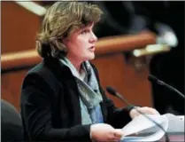  ?? HANS PENNINK — THE ASSOCIATED PRESS ?? Syracuse Mayor Stephanie Miner, testifies during a joint legislativ­e budget hearing on local government funding from the state on Monday in Albany, N.Y.