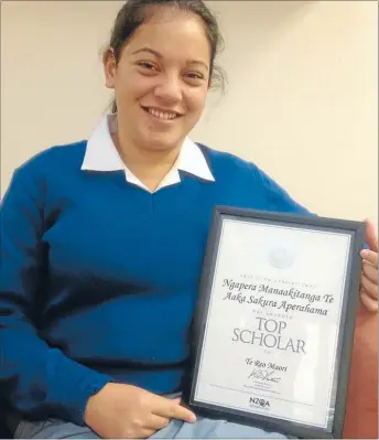  ?? Photo: RHIANNON McCONNELL ?? Silver tongue: Ngapera Aperahama was the only student in New Zealand to receive an Outstandin­g scholarshi­p in te reo.