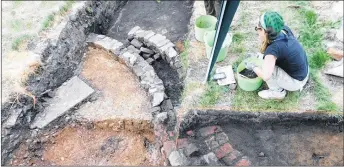  ?? SUBMITTED PHOTO ?? Recent archaeolog­ical work has revealed a serpentine brick trench, providing another clue to the museum’s search for an 1827 iron foundry.